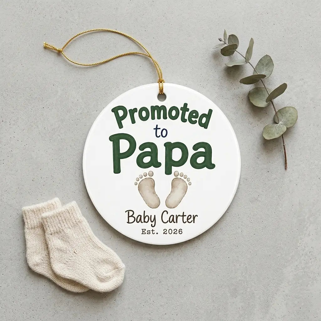 Promoted to Papa Personalized Papa Christmas Ornament 2026 detail 2