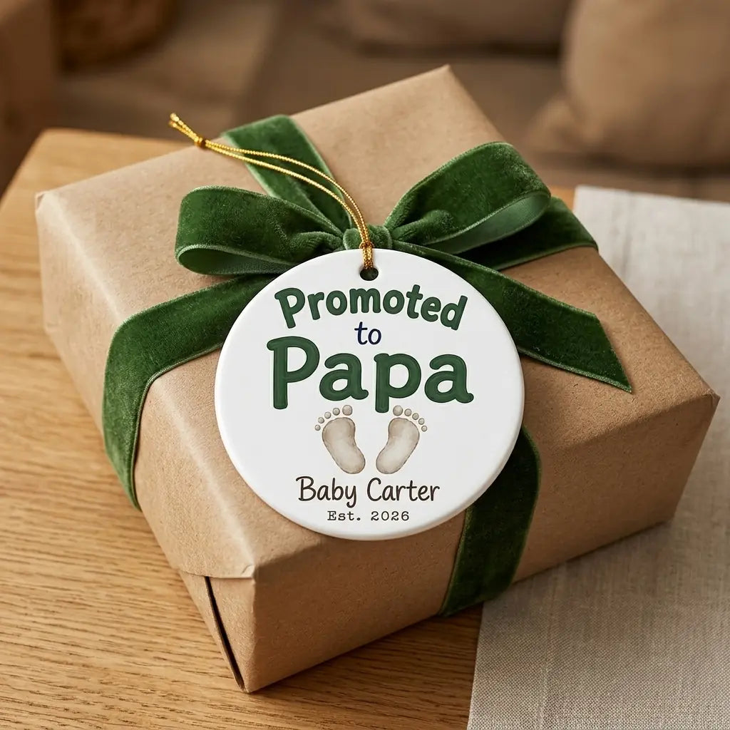 Promoted to Papa Personalized Papa Christmas Ornament 2026 gift