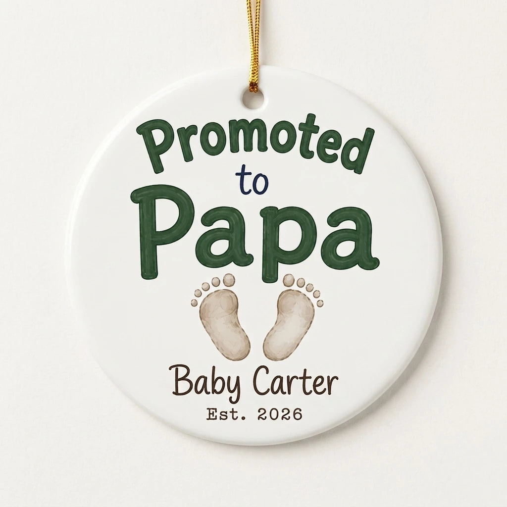 Promoted to Papa Personalized Papa Christmas Ornament 2026 hero