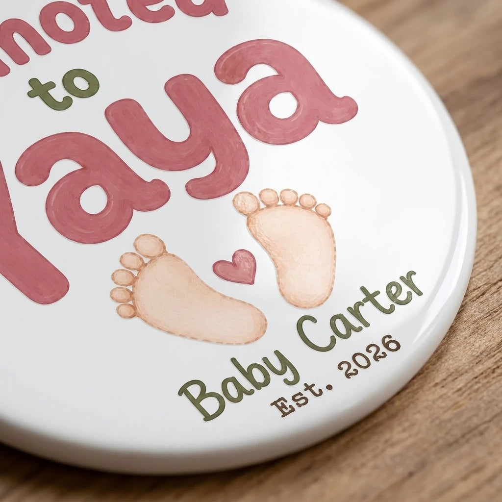 Promoted to Yaya Personalized Promoted To Grandma Christmas Ornament 2026 detail