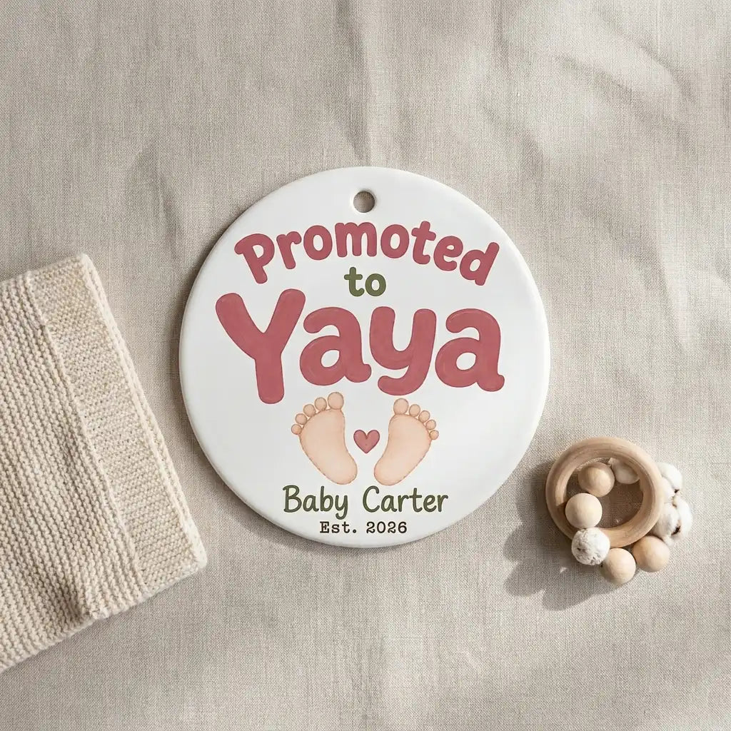 Promoted to Yaya Personalized Promoted To Grandma Christmas Ornament 2026 detail 2