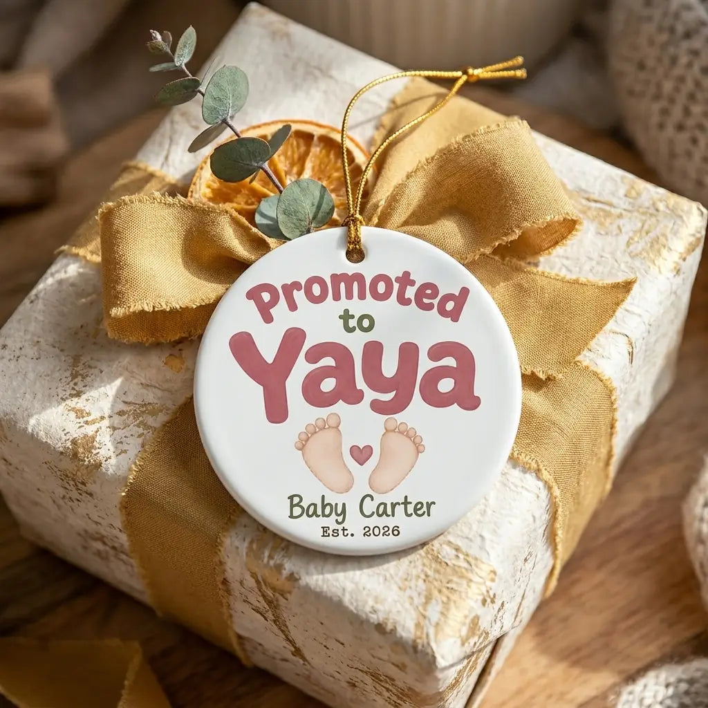 Promoted to Yaya Personalized Promoted To Grandma Christmas Ornament 2026 gift
