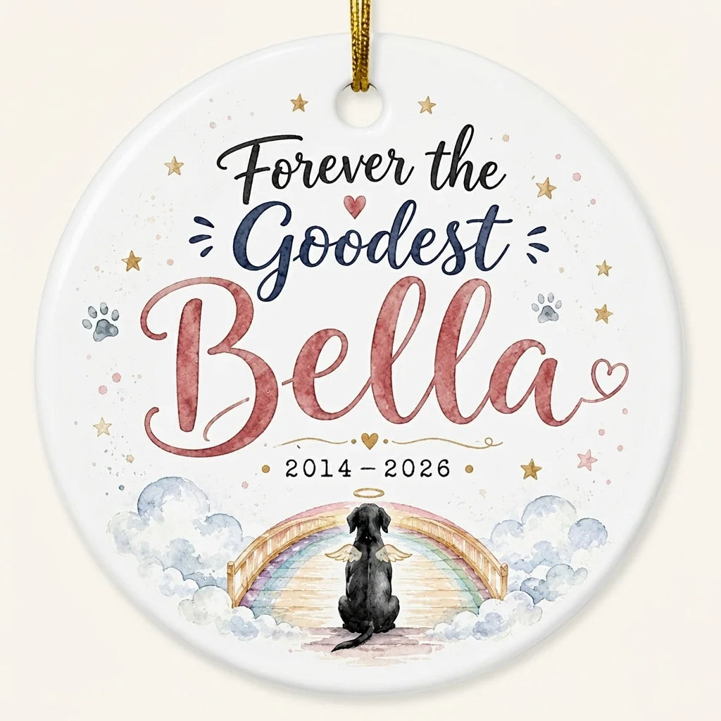 Rainbow Bridge Dog Personalized Pet Memorial Christmas Ornament 2026 hero