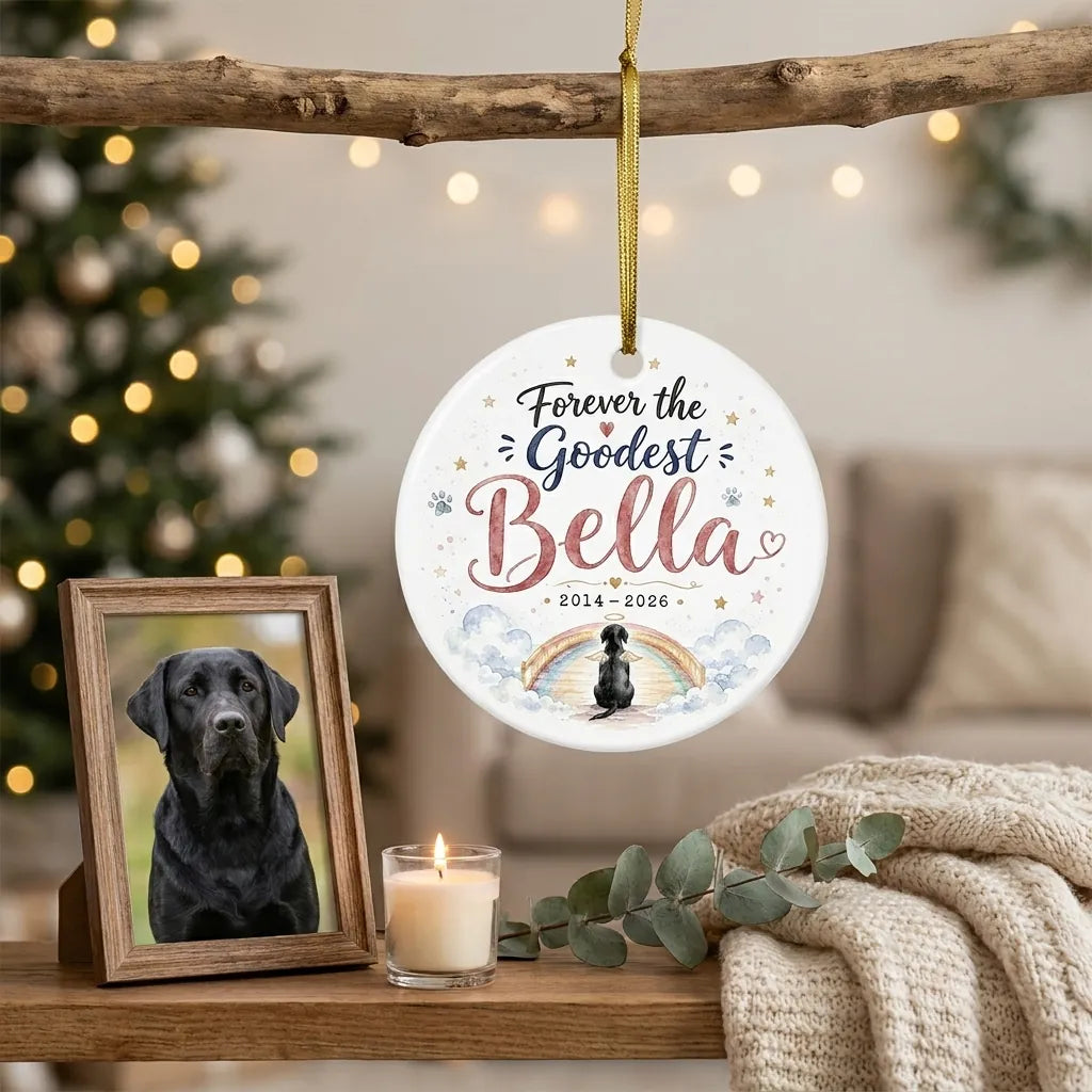 Rainbow Bridge Dog Personalized Pet Memorial Christmas Ornament 2026 lifestyle