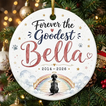 Rainbow Bridge Dog Personalized Pet Memorial Christmas Ornament 2026 tree