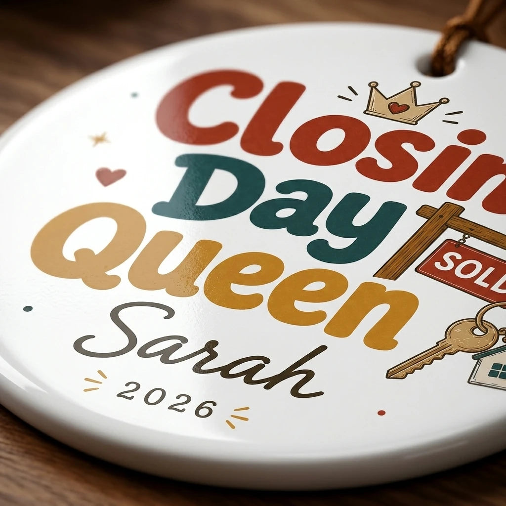 Realtor Badge Personalized Realtor Closing Gift Christmas Ornament 2026 detail