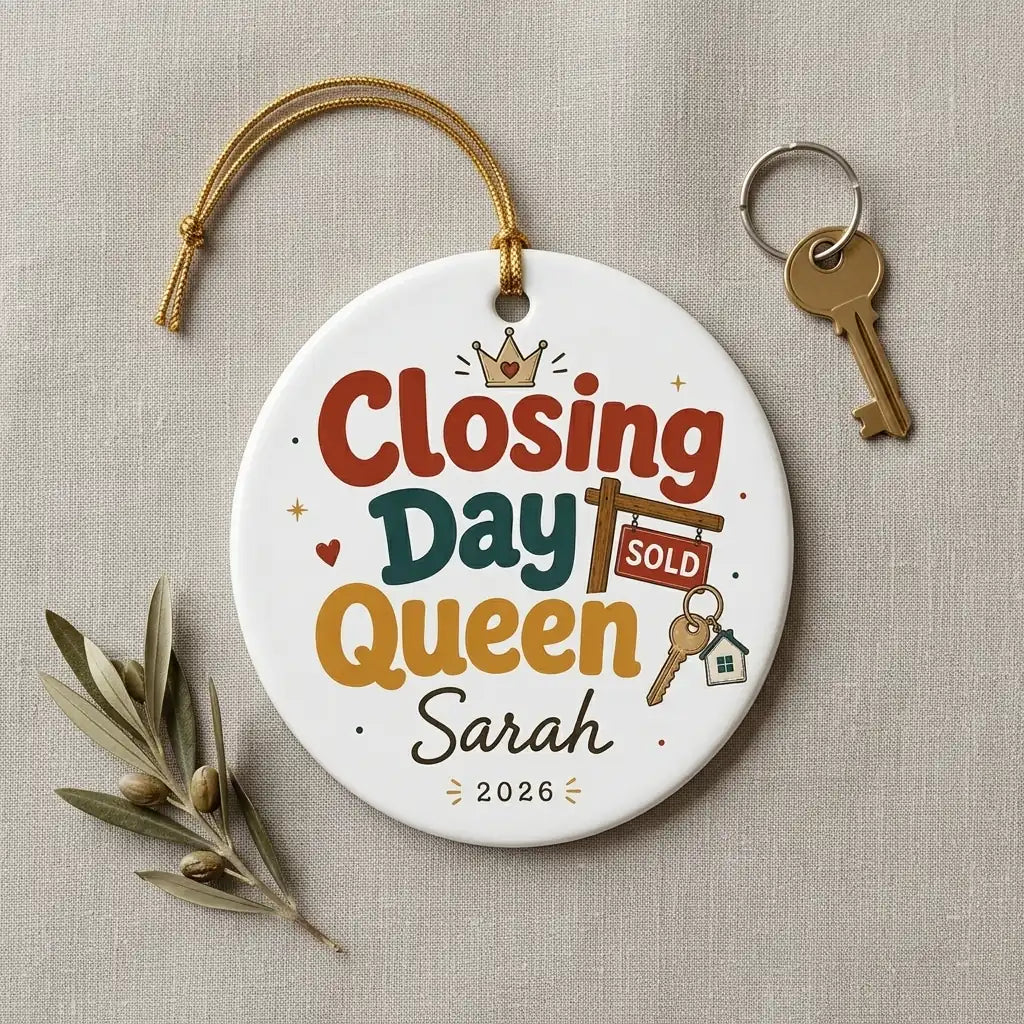 Realtor Badge Personalized Realtor Closing Gift Christmas Ornament 2026 detail 2