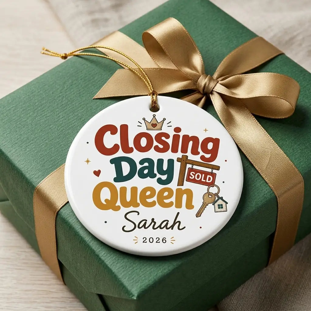 Realtor Badge Personalized Realtor Closing Gift Christmas Ornament 2026 gift