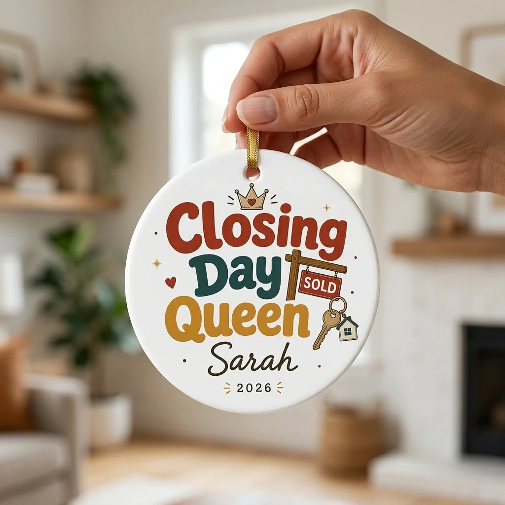 Realtor Badge Personalized Realtor Closing Gift Christmas Ornament 2026 hand