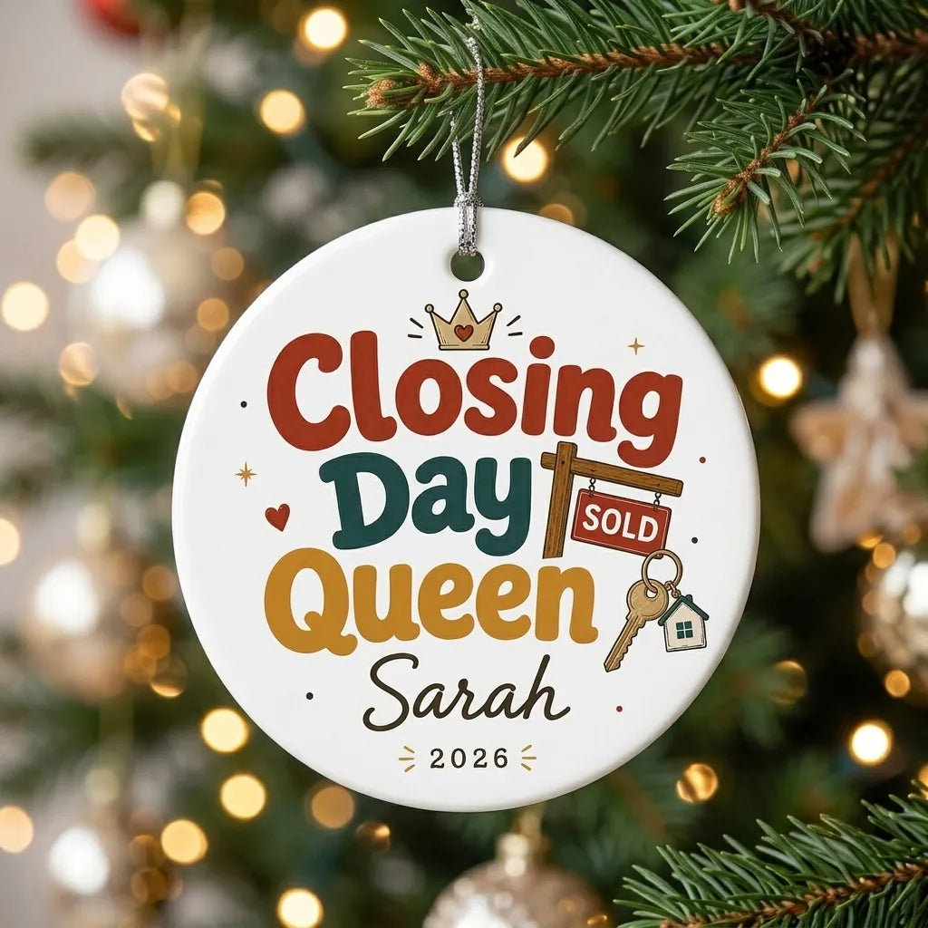 Realtor Badge Personalized Realtor Closing Gift Christmas Ornament 2026 tree