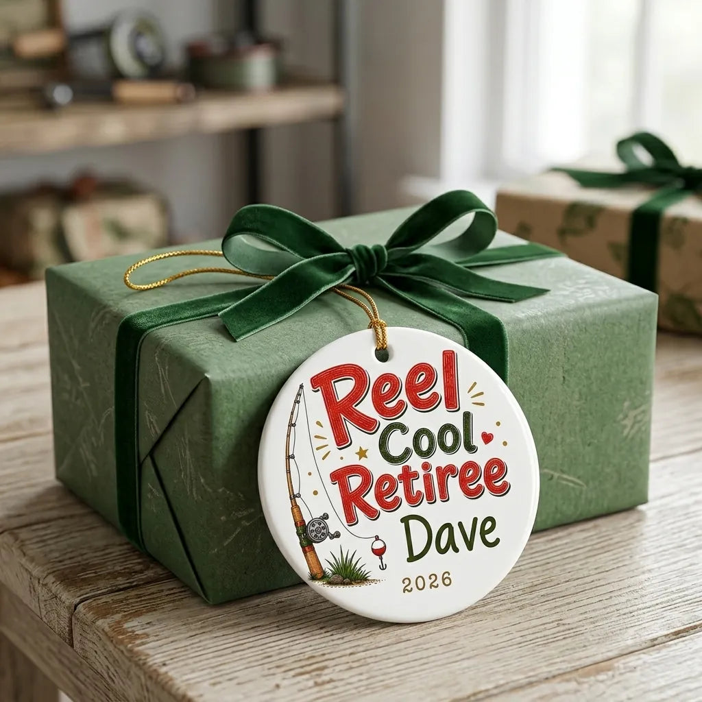 Reel Cool Retiree Personalized Fishing Retirement Christmas Ornament 2026 gift