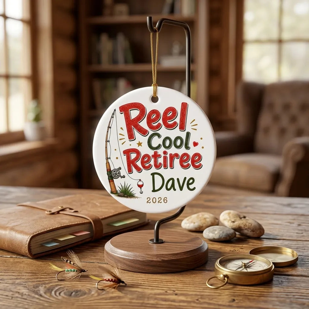 Reel Cool Retiree Personalized Fishing Retirement Christmas Ornament 2026 lifestyle