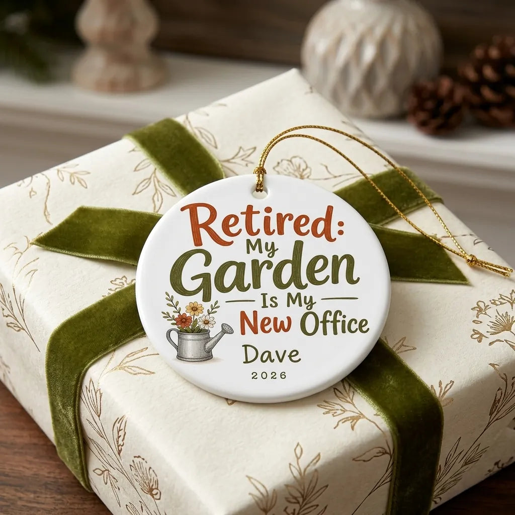 Retired My Garden Is My New Office Personalized Gardening Retirement Christmas Ornament 2026 gift
