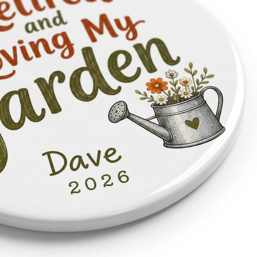 Retired and Loving My Garden Personalized Gardening Retirement Christmas Ornament 2026 detail