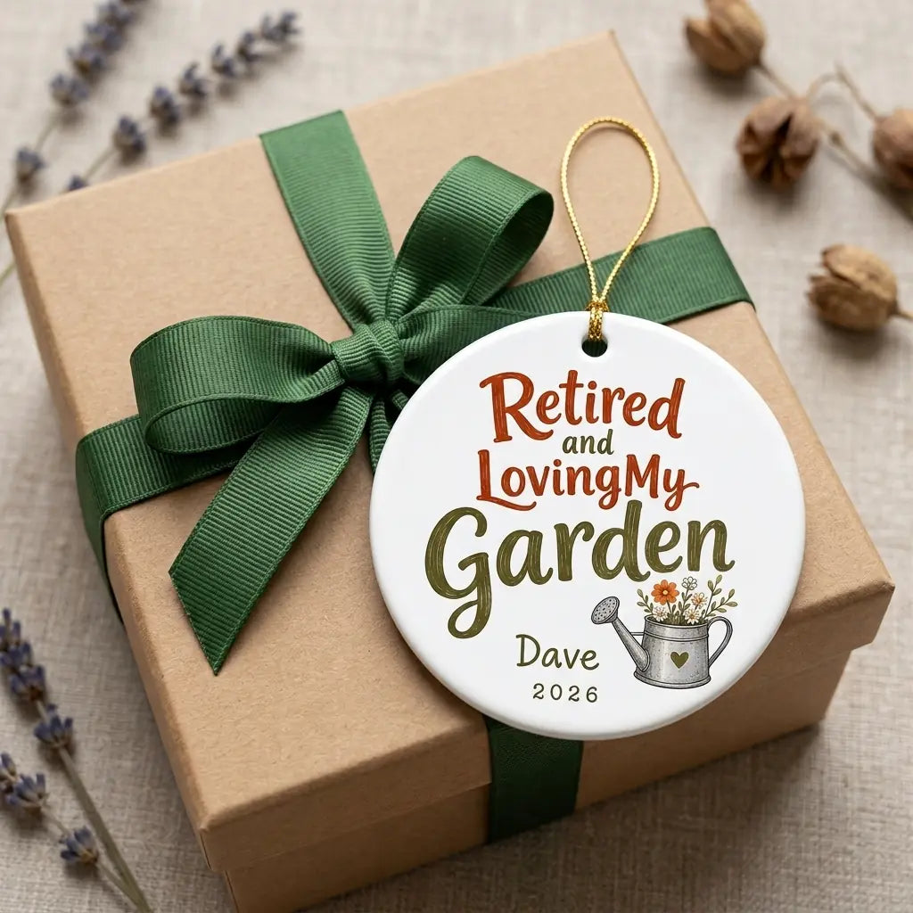 Retired and Loving My Garden Personalized Gardening Retirement Christmas Ornament 2026 gift
