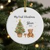 Personalized Christmas Ornament 2025 - Baby First Christmas Teddy Bear