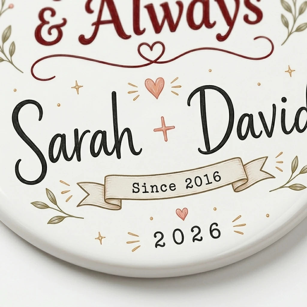 Silver Gold Anniversary Personalized Couple Christmas Ornament 2026 detail