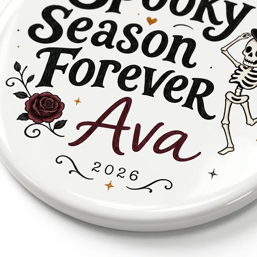 Skeleton Dance Personalized Halloween Halloween Ornament 2026 detail