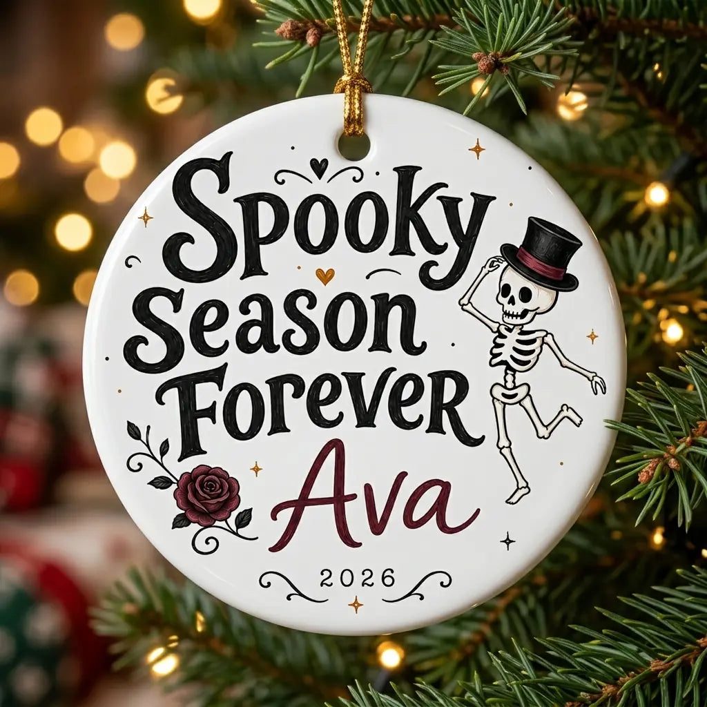 Skeleton Dance Personalized Halloween Halloween Ornament 2026 tree