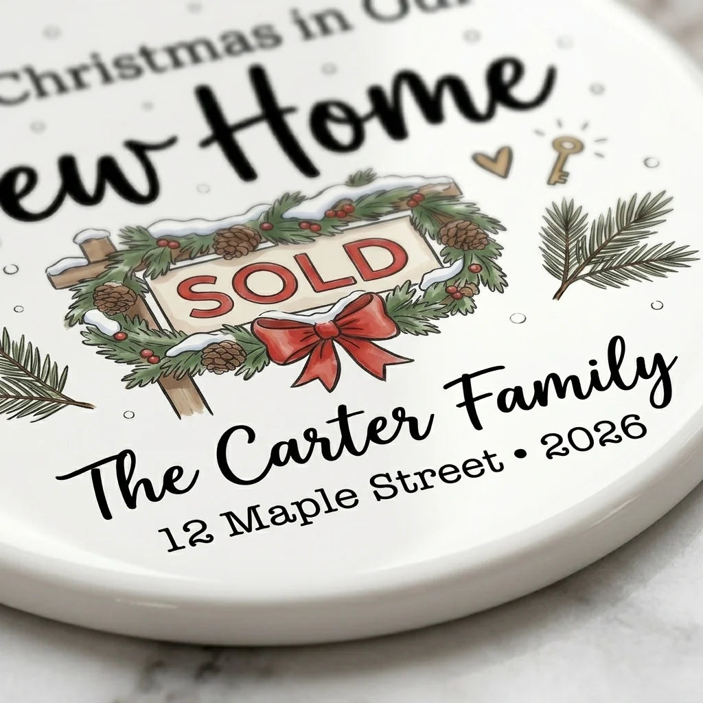 Sold Sign Personalized New Home Christmas Ornament 2026 detail 2
