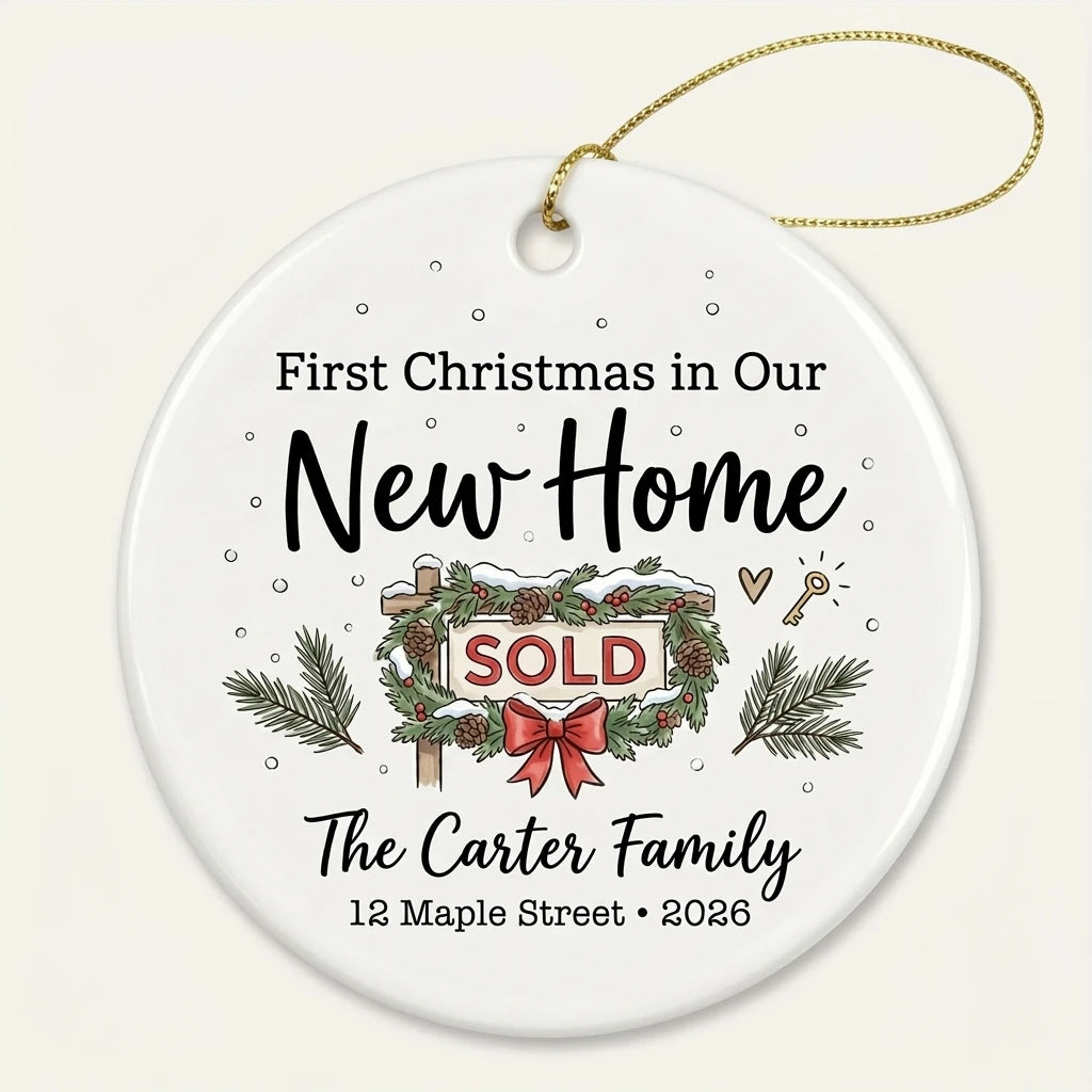 Sold Sign Personalized New Home Christmas Ornament 2026 hero