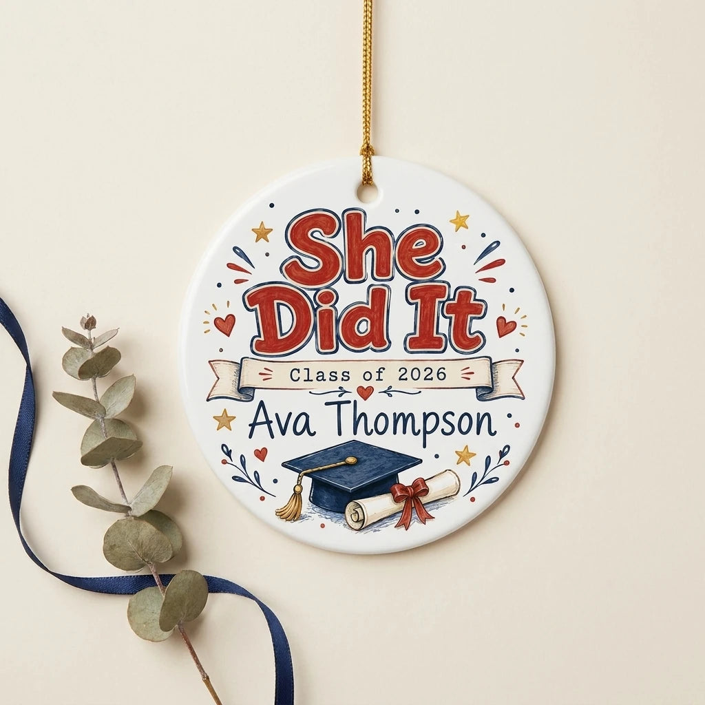 Sports Grad Personalized Graduation 2026 Christmas Ornament 2026 detail 2