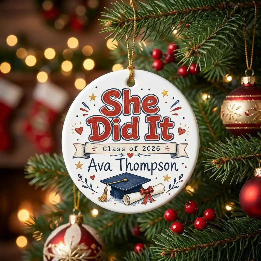Sports Grad Personalized Graduation 2026 Christmas Ornament 2026 tree