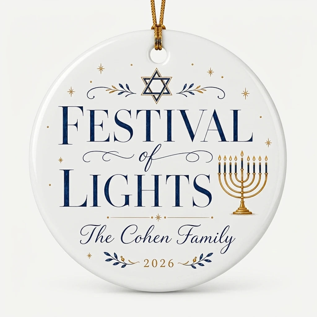 Star of David Minimal Personalized Hanukkah Hanukkah Ornament 2026 hero