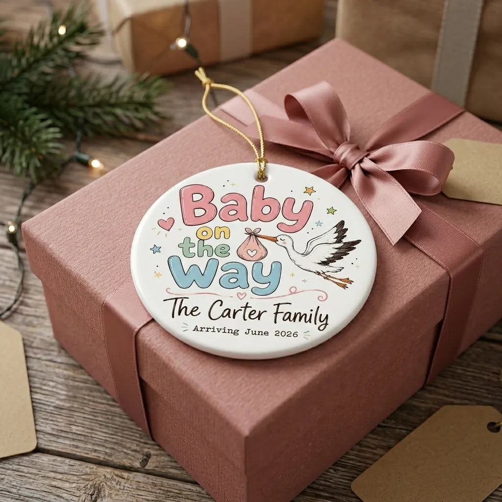 Stork Delivery Personalized Baby First Christmas Ornament 2026 gift