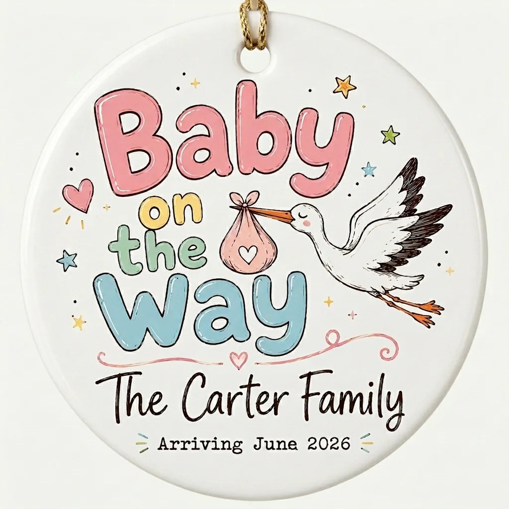 Stork Delivery Personalized Baby First Christmas Ornament 2026 hero