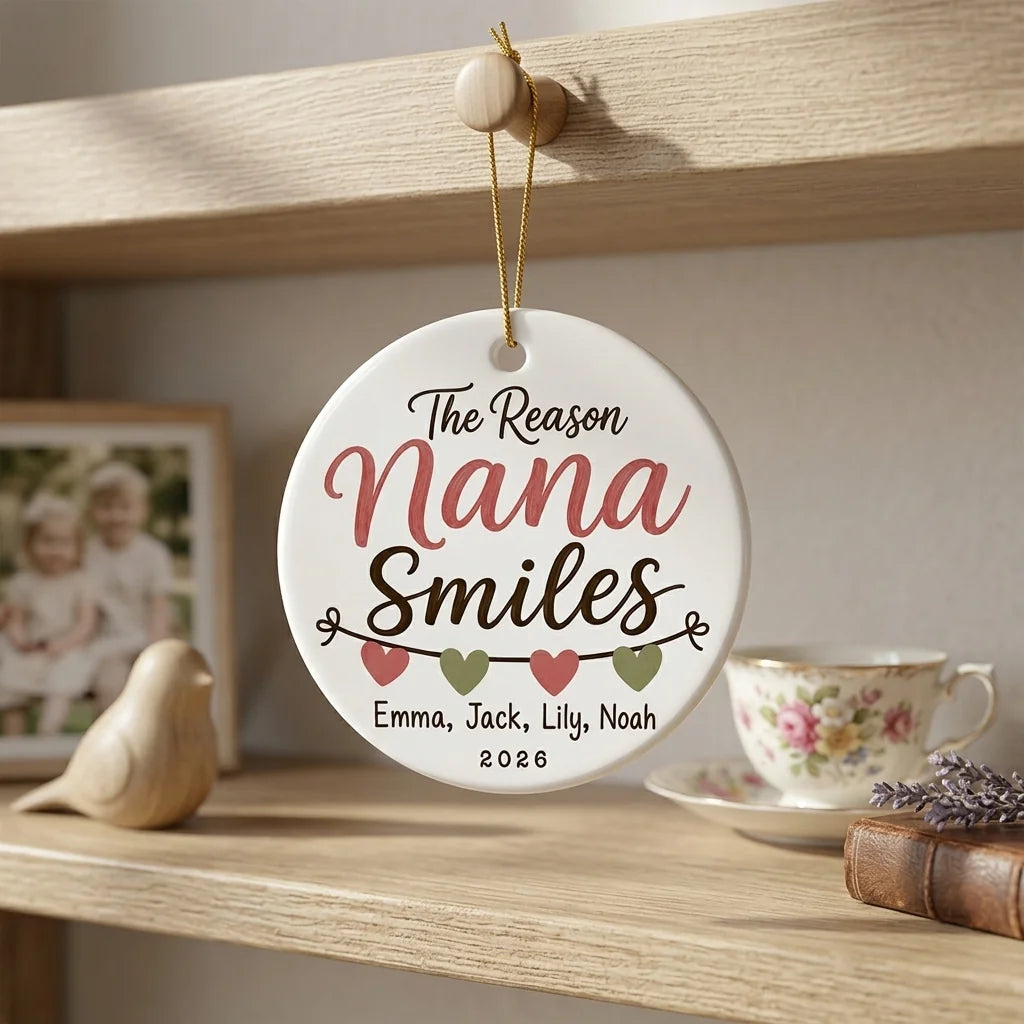 The Reason Nana Smiles Personalized Nana Christmas Ornament 2026 lifestyle