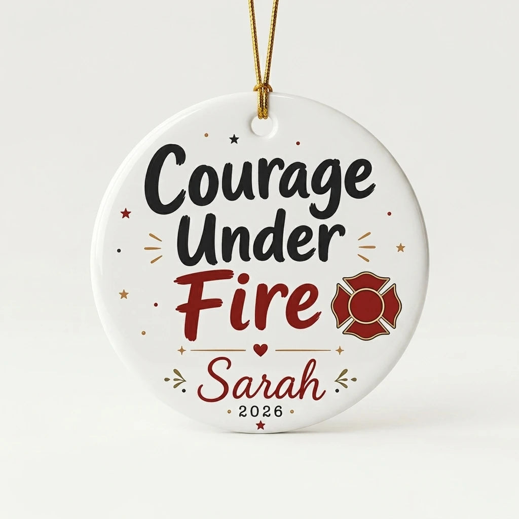 Thin Red Line Personalized Military Christmas Ornament 2026 hero