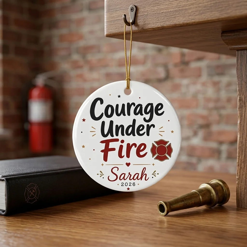 Thin Red Line Personalized Military Christmas Ornament 2026 lifestyle
