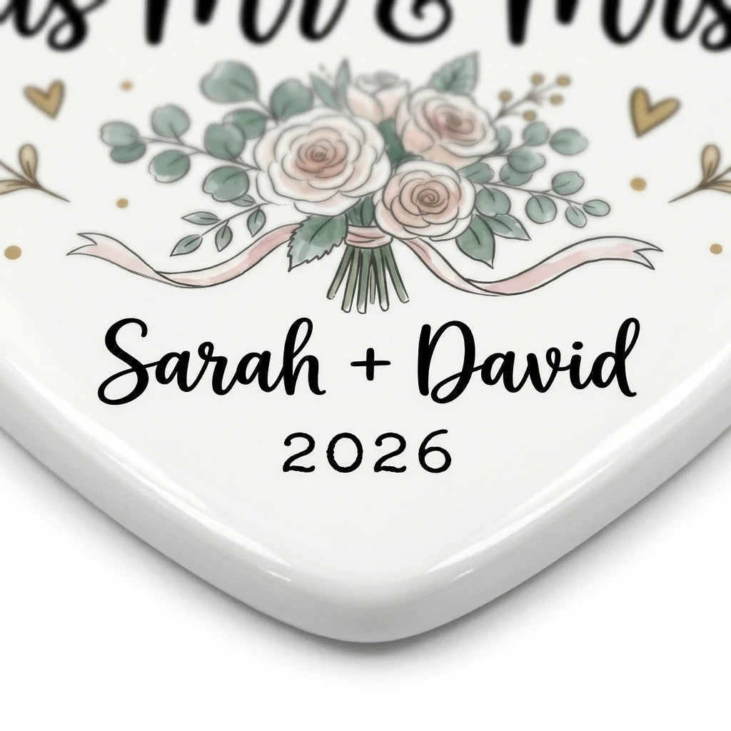 Wedding Bouquet Personalized First Married Christmas Ornament 2026 detail 2