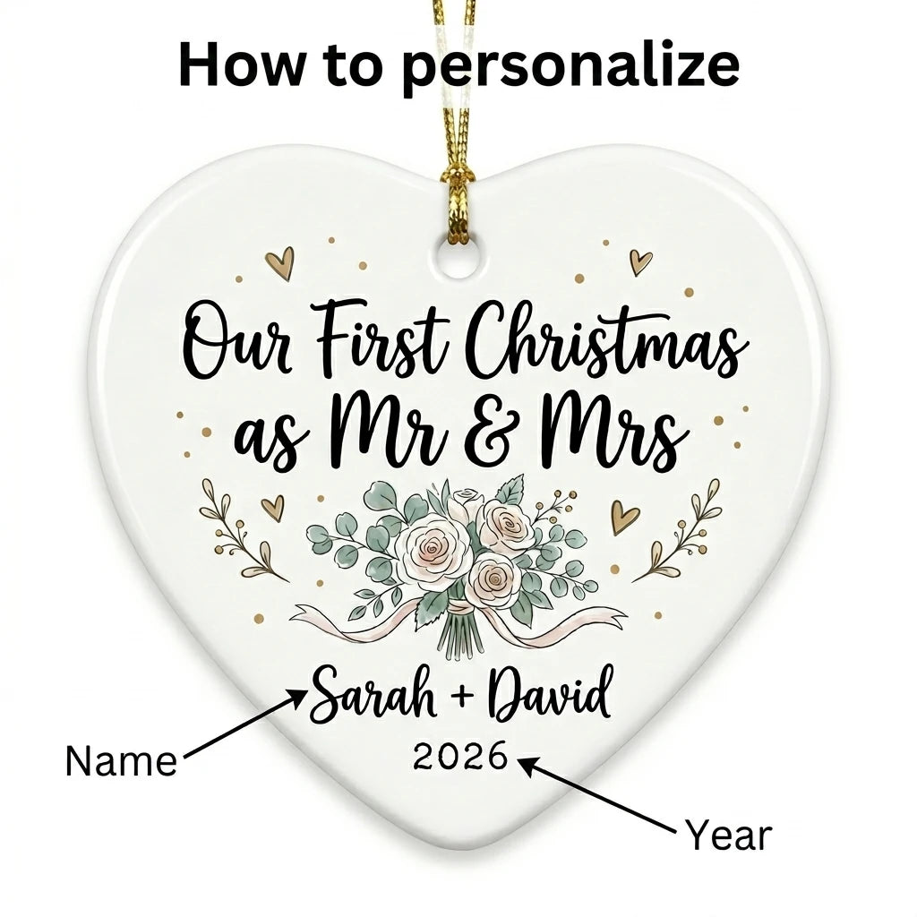 Wedding Bouquet Personalized First Married Christmas Ornament 2026 guide