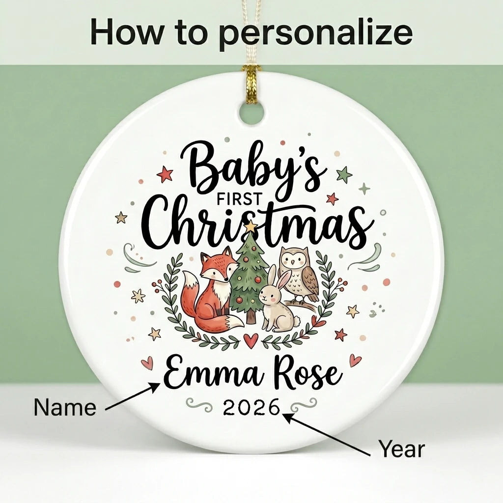 Woodland Baby Personalized Baby First Christmas Ornament 2026 guide