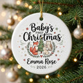 Woodland Baby Personalized Baby First Christmas Ornament 2026 tree