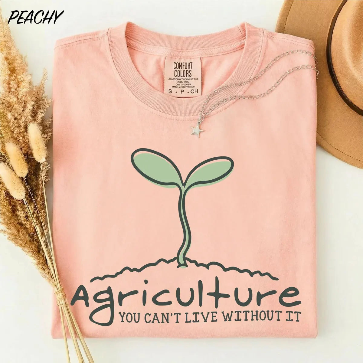 Agriculture You Can't Live Without It graphic Comfort Colors T-shirt, additional product photograph.
