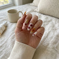 amber hand painted almond medium press on nails red spider lily lifestyle 02