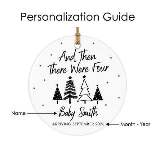 and then there were four baby announcement personalized ornament guide