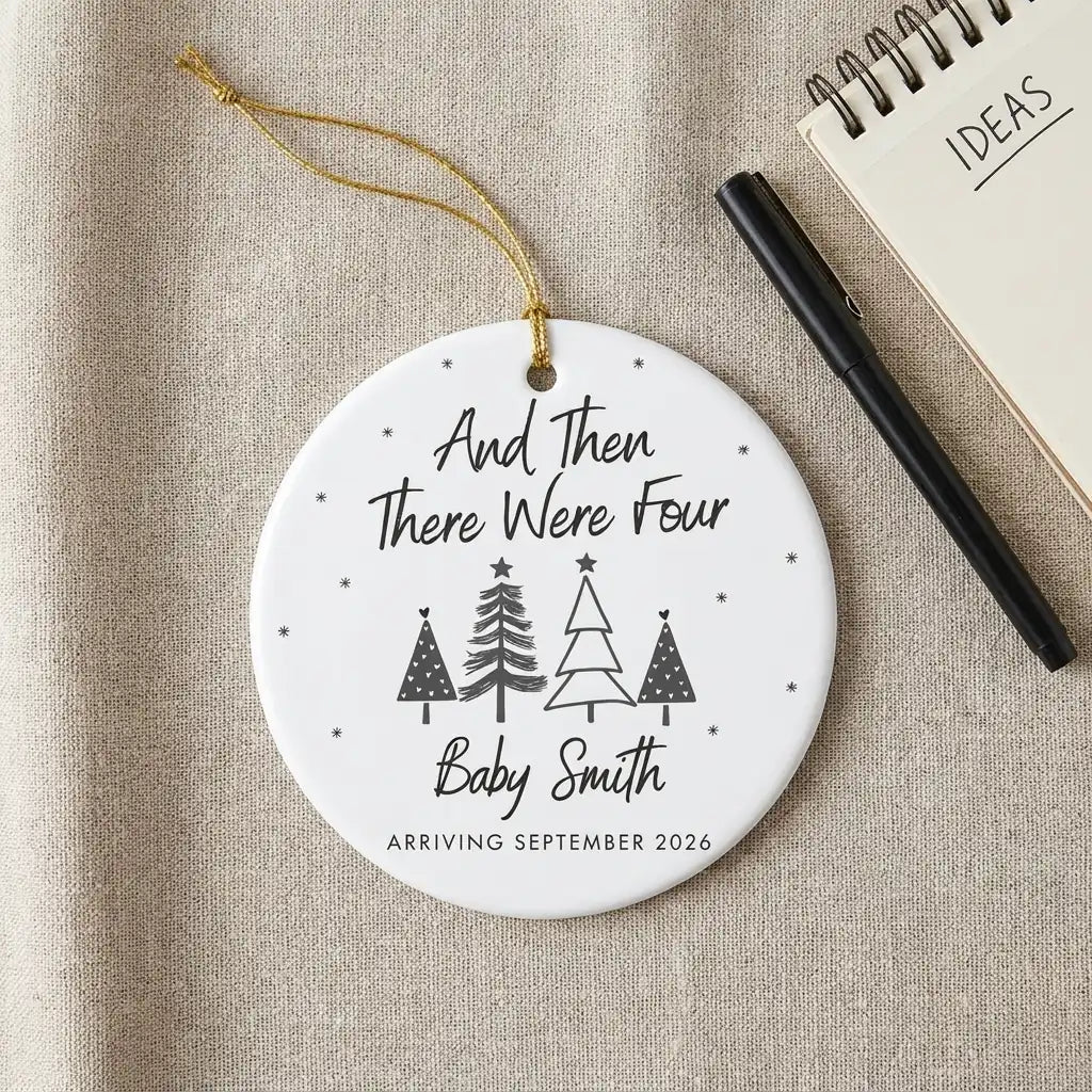 and then there were four baby announcement personalized ornament lifestyle 2