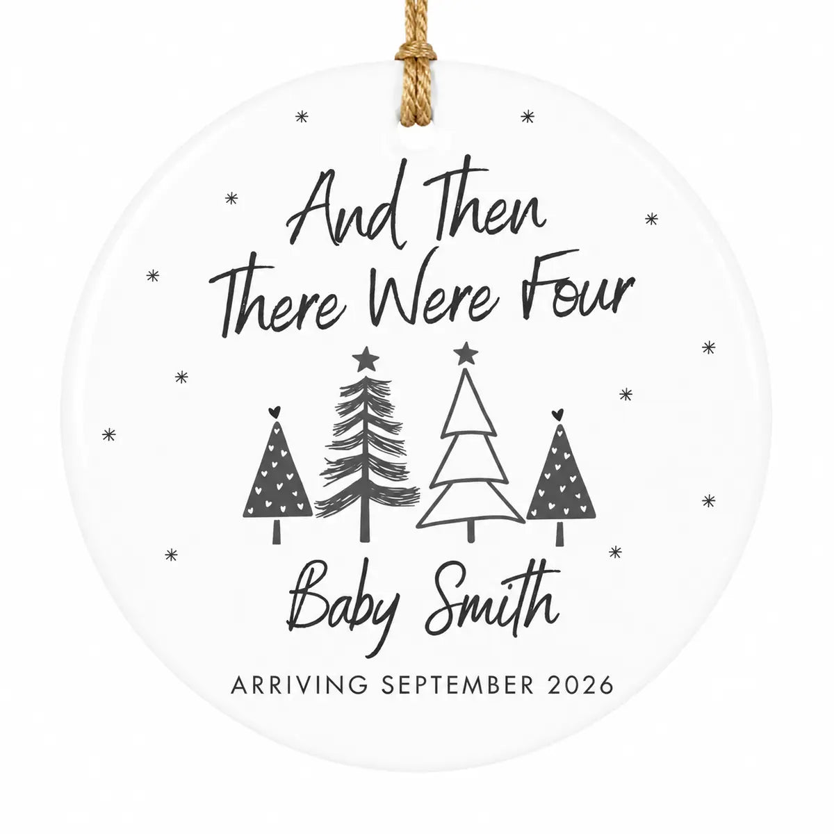 and then there were four baby announcement personalized ornament lifestyle