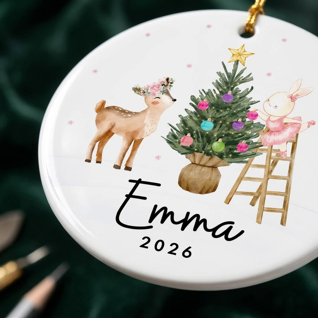 baby name personalized ornament detail