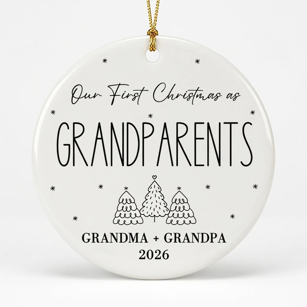 baby s first christmas new grandparents personalized ornament hero