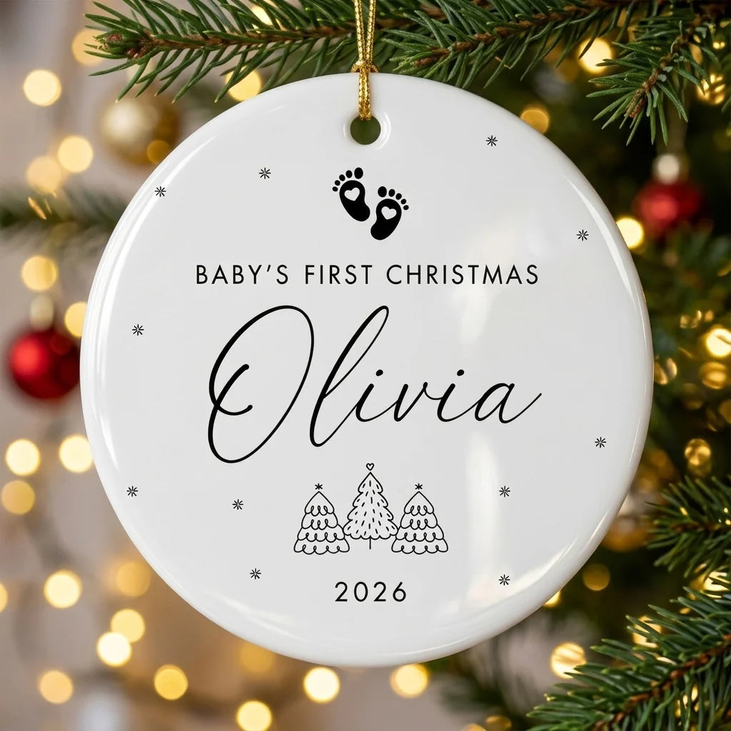 baby s first christmas personalized ornament tree