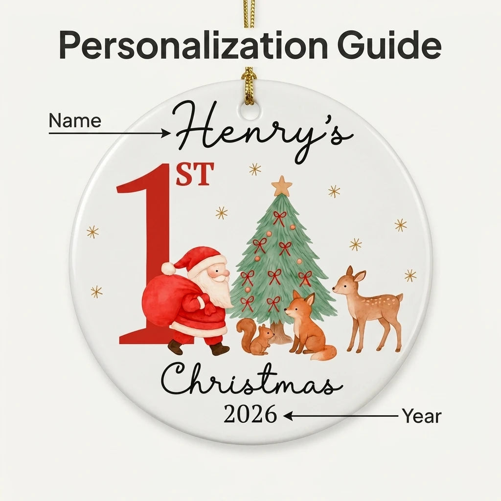 baby s first christmas woodland animals personalized ornament guide