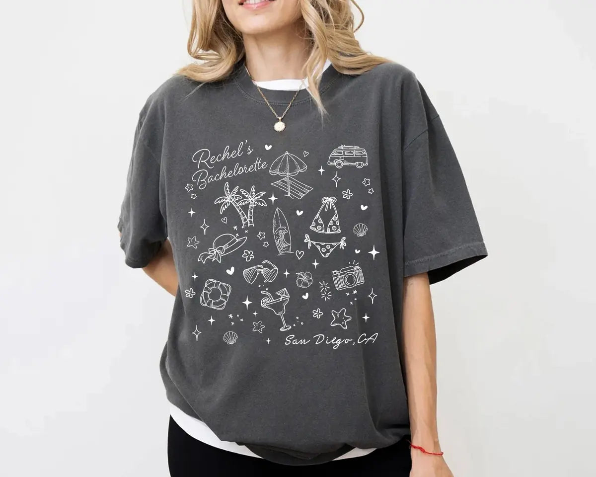 bachelorette social club custom name location bachelorette party comfort colors t shirt mockup 02