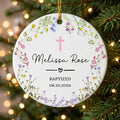 baptism floral baptism christening keepsake personalized ornament tree