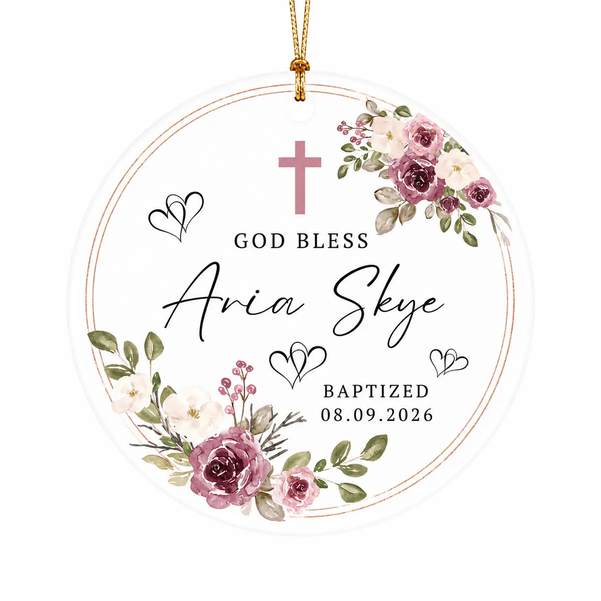 baptism floral personalized ornament lifestyle