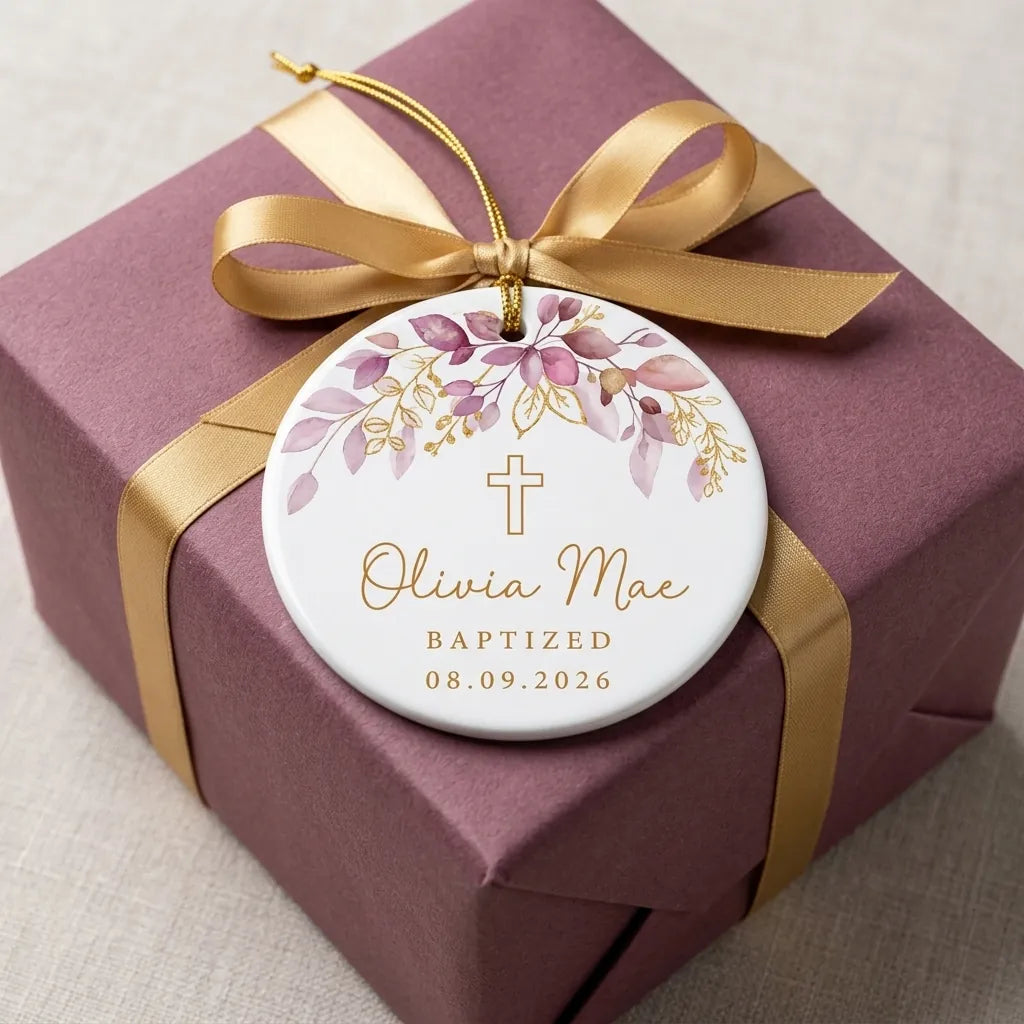 baptism girl personalized ornament gift
